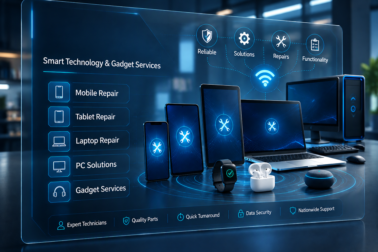 Mobile, tablet and laptop repair services by VEXTRA
